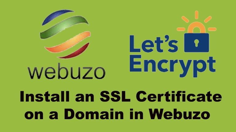 Install Free SSL for Domain in Webuzo Control Panel